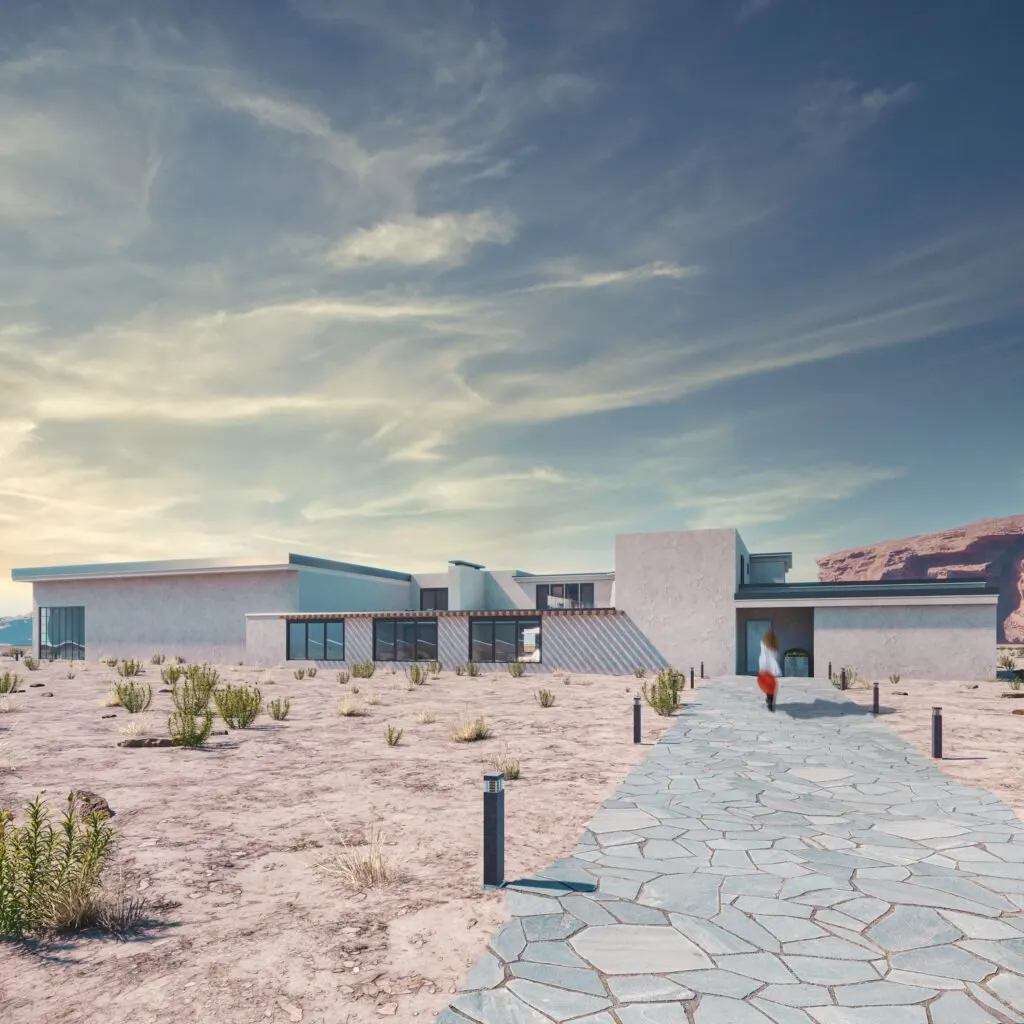 Sky Ranch — exterior rendering, alternate view