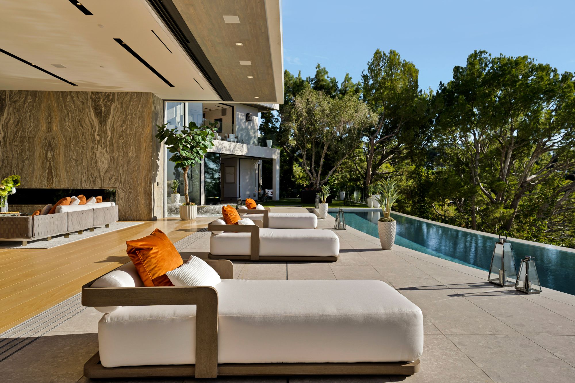 Flicker Estate — pool deck by day